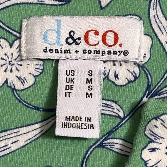Denim & Company D & Co Floral Perfect Jersey Split V-Neck Tunic Tank Soft Jade S - Picture 10 of 12